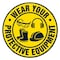 Signmission Wear Your Protective Equipment 16in Non-Slip Floor Marker, 16" x 16", FD-2-C-16-99868 FD-2-C-16-99868 - alternate 1